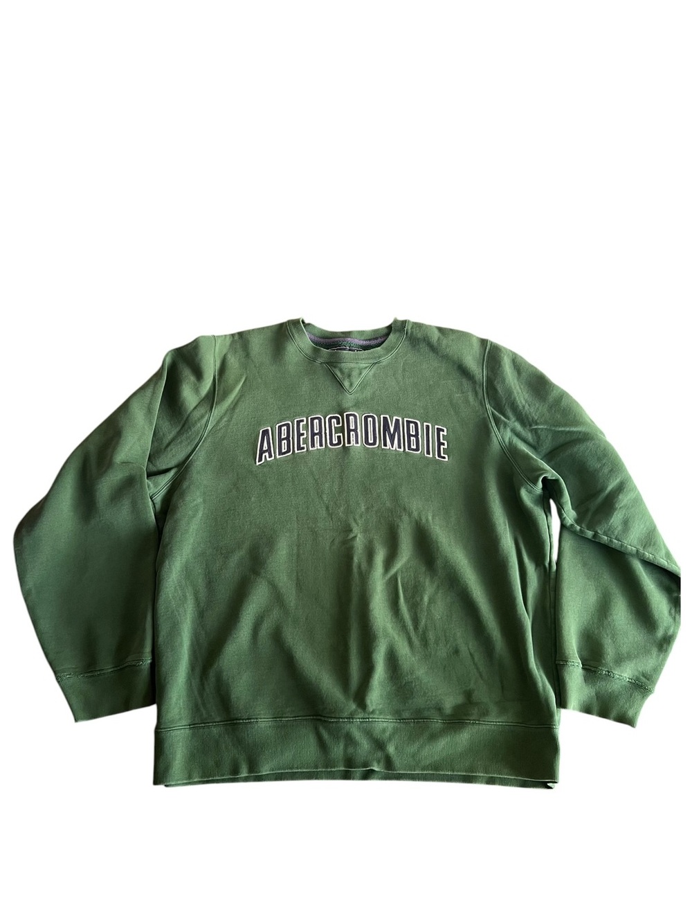 Vintage Y2K Abercrombie & Fitch Men’s XL Spellout Crewneck Sweatshirt Green